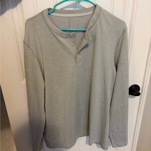 Lululemon Gray Long Sleeve Henley Shirt